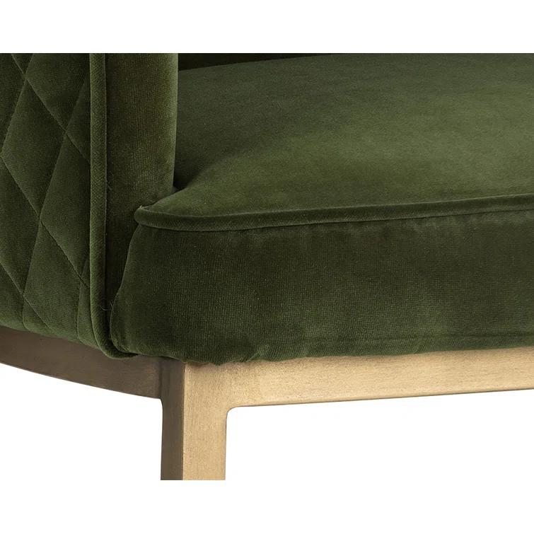 Rosdorf Park Melson 19'' H Tufted Upholstered Metal Armchair