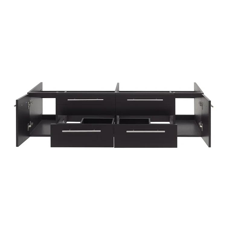 Fresca Lucera 60" Wall Mount Double Undermount Sink Bathroom Vanity Base Only (Top & Sink Not Included)