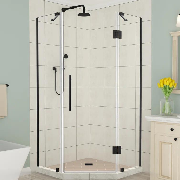 Merrick Frameless 38" x 72" Neo-Angle Hinged Shower Enclosure