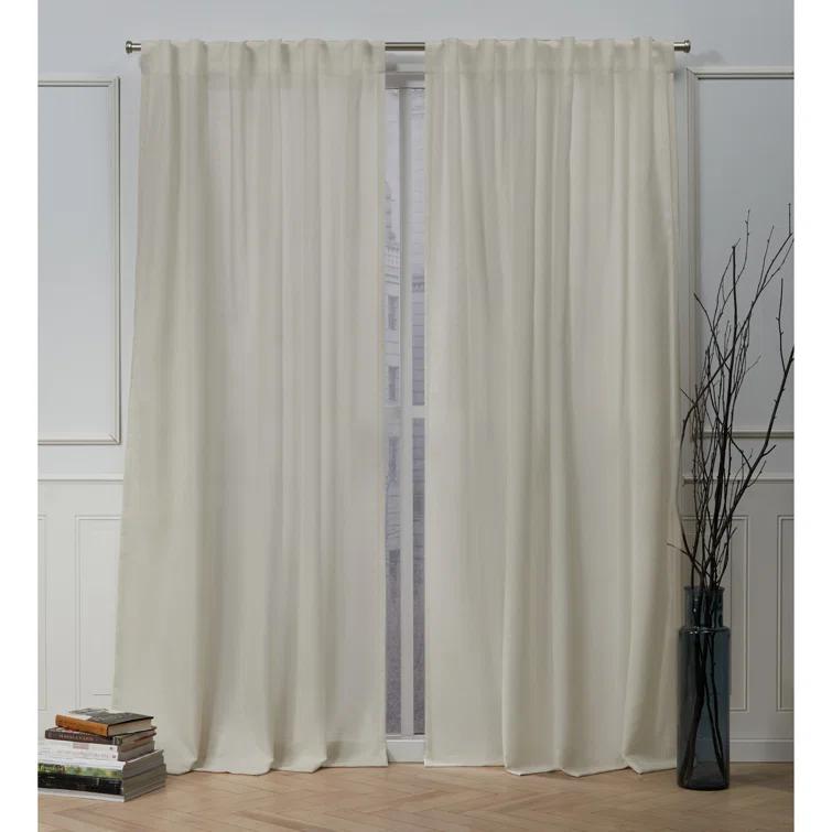 Nicole Miller Nicole Miller Faux Linen Slub Textured Hidden Tab/Rod Pocket Top Light Filtering Curtain Panel Pair (Set of 2)