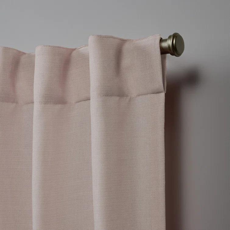 Nicole Miller Nicole Miller Faux Linen Slub Textured Hidden Tab/Rod Pocket Top Light Filtering Curtain Panel Pair (Set of 2)