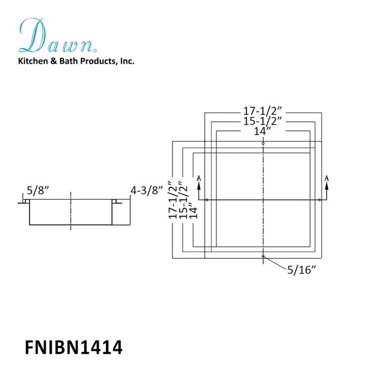 Stainless Steel Shower Niche 14" x 14" Bathroom Niche Shelf