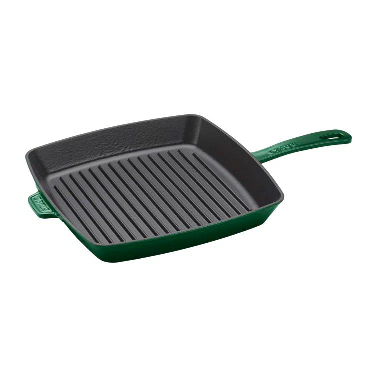Staub ® 12" Matte Black Enameled Cast Iron Square Grill Pan