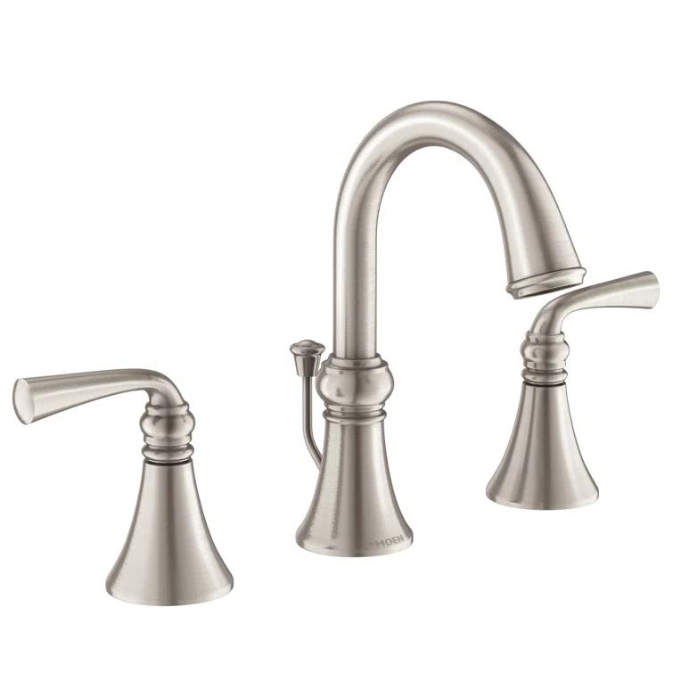 Moen Wetherly High-Arc Widespread Bathroom Faucet with Drain Assembly