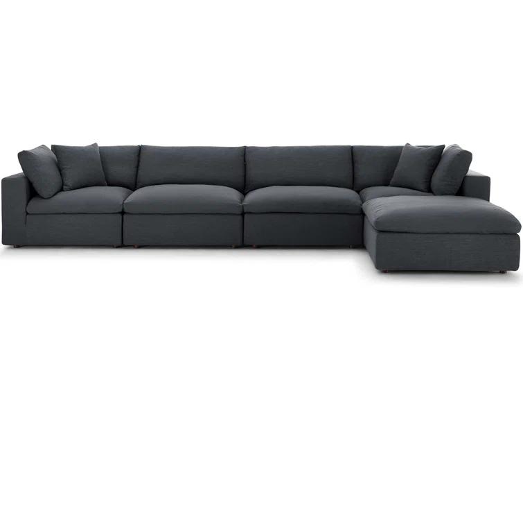 Modway Copper Grove Hrazdan Fabric/Wood Down-filled Over-stuffed 5-piece Sectional Sofa Set