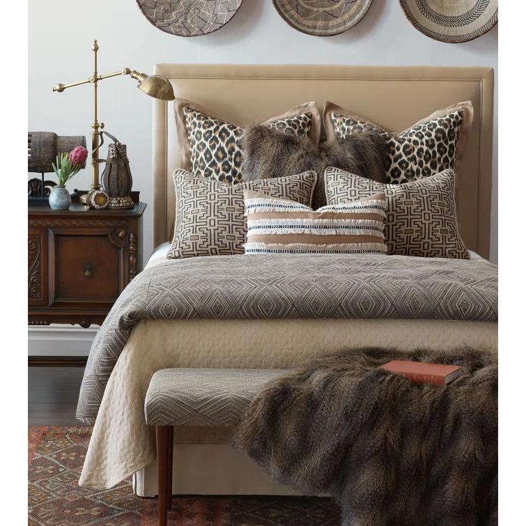 Eastern Accents Naya Beige Cotton Blend Eclectic Duvet Cover