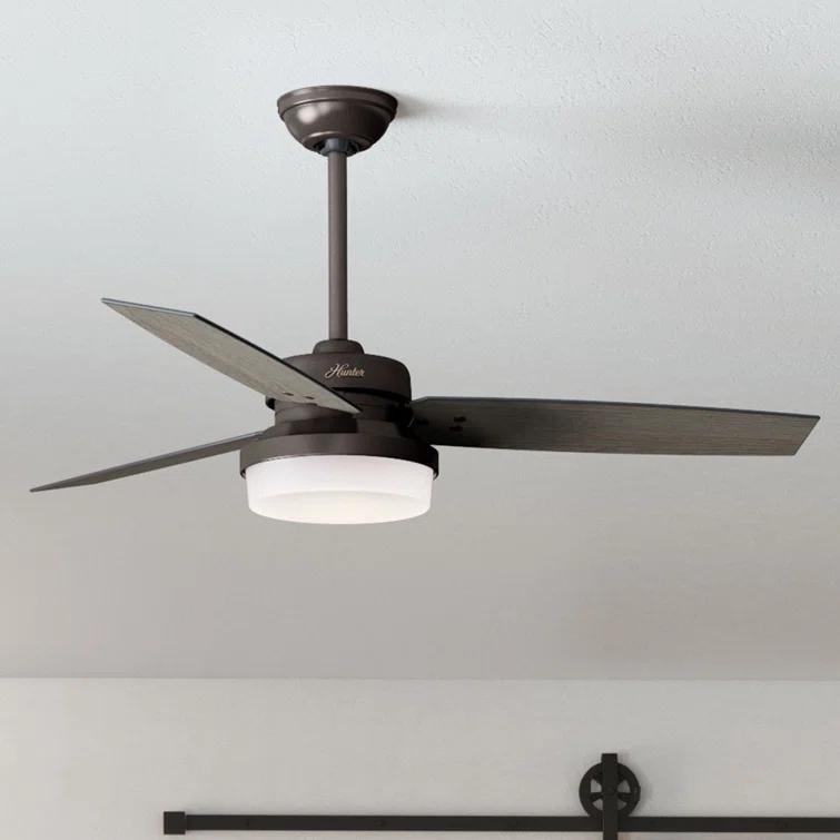 Hunter Fan 52" Sentinel 3 -Blade Standard Ceiling Fan with Remote Control and Light Kit Included