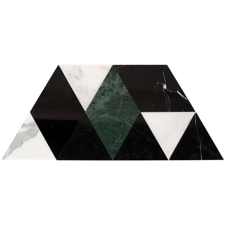 Prisma 7.75" x 13.5" Geometric Marble Mosaic Wall & Floor Tile (0.73 Sq. Ft. / Sheet)