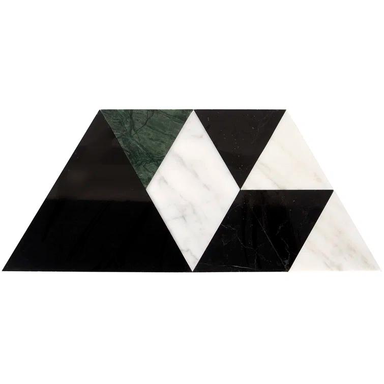 Prisma 7.75" x 13.5" Geometric Marble Mosaic Wall & Floor Tile (0.73 Sq. Ft. / Sheet)