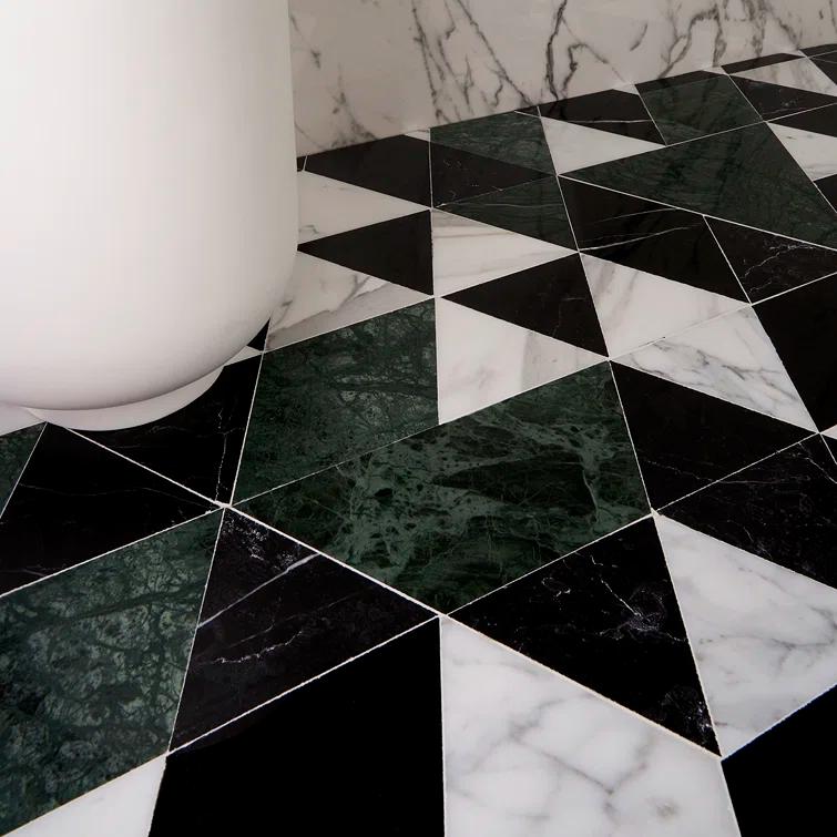 Prisma 7.75" x 13.5" Geometric Marble Mosaic Wall & Floor Tile (0.73 Sq. Ft. / Sheet)