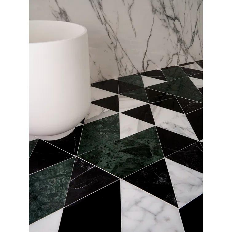 Prisma 7.75" x 13.5" Geometric Marble Mosaic Wall & Floor Tile (0.73 Sq. Ft. / Sheet)