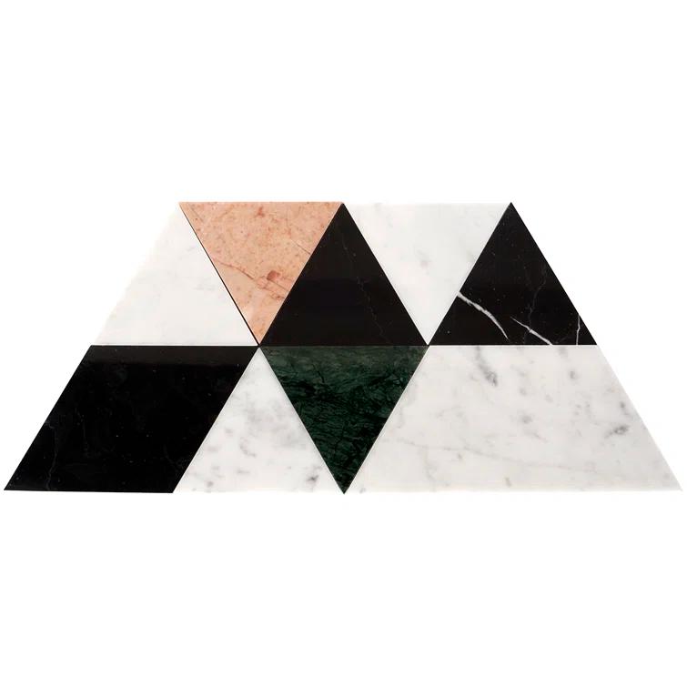 Prisma 7.75" x 13.5" Geometric Marble Mosaic Wall & Floor Tile (0.73 Sq. Ft. / Sheet)
