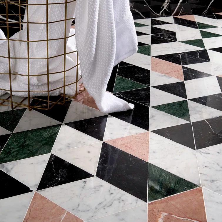 Prisma 7.75" x 13.5" Geometric Marble Mosaic Wall & Floor Tile (0.73 Sq. Ft. / Sheet)