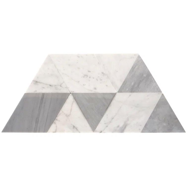 Prisma 7.75" x 13.5" Geometric Marble Mosaic Wall & Floor Tile (0.73 Sq. Ft. / Sheet)