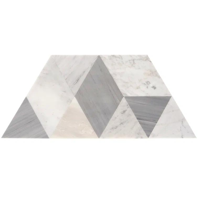 Prisma 7.75" x 13.5" Geometric Marble Mosaic Wall & Floor Tile (0.73 Sq. Ft. / Sheet)