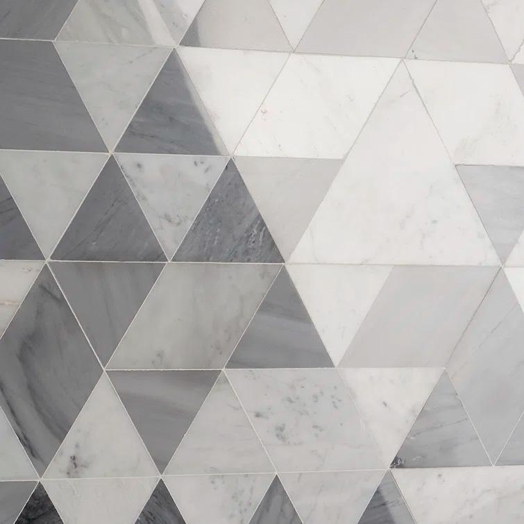 Prisma 7.75" x 13.5" Geometric Marble Mosaic Wall & Floor Tile (0.73 Sq. Ft. / Sheet)