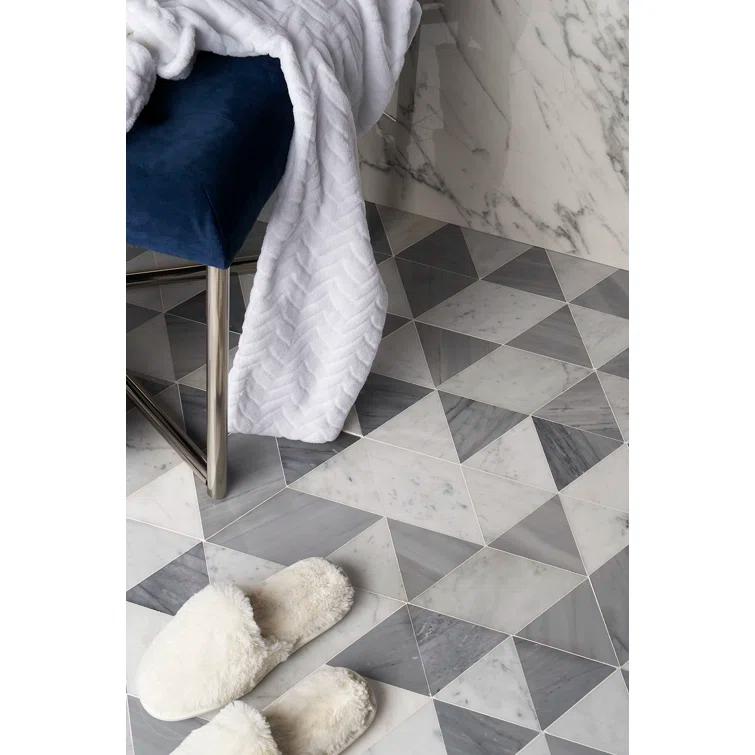 Prisma 7.75" x 13.5" Geometric Marble Mosaic Wall & Floor Tile (0.73 Sq. Ft. / Sheet)
