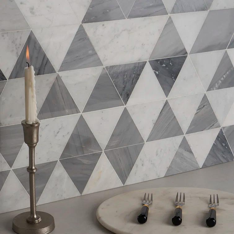 Prisma 7.75" x 13.5" Geometric Marble Mosaic Wall & Floor Tile (0.73 Sq. Ft. / Sheet)