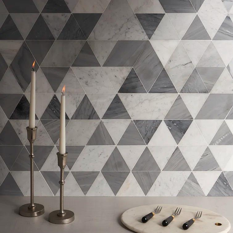 Prisma 7.75" x 13.5" Geometric Marble Mosaic Wall & Floor Tile (0.73 Sq. Ft. / Sheet)