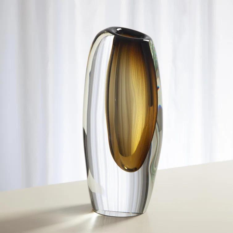 Global Views Offset Vase-Moss Green-Lg