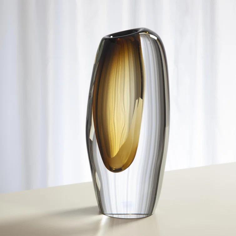 Global Views Offset Vase-Moss Green-Lg