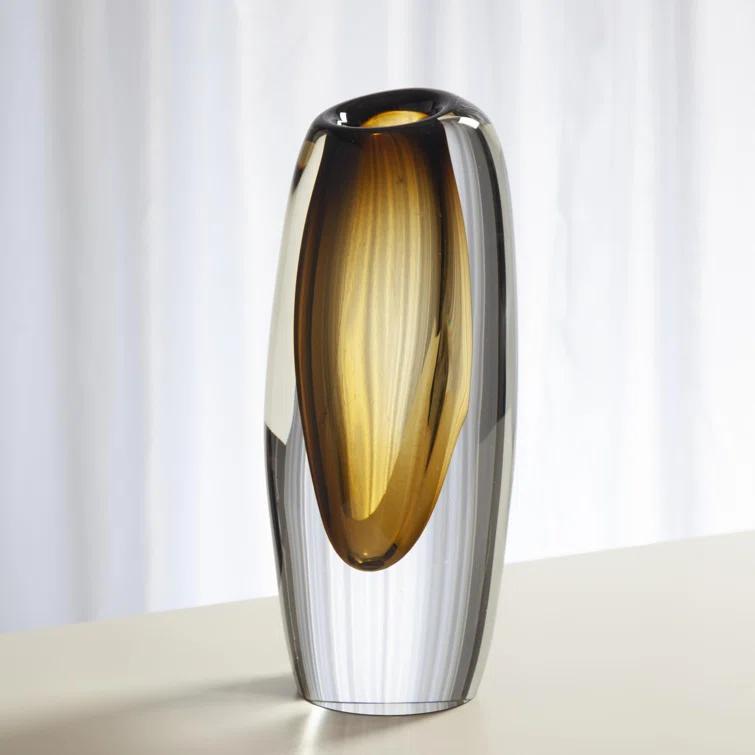 Global Views Offset Vase-Moss Green-Lg