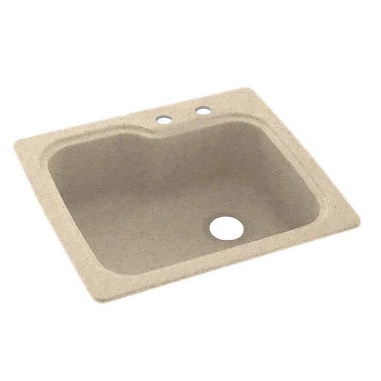 25'' L Single Bowl Solid Surface Kitchen Sink