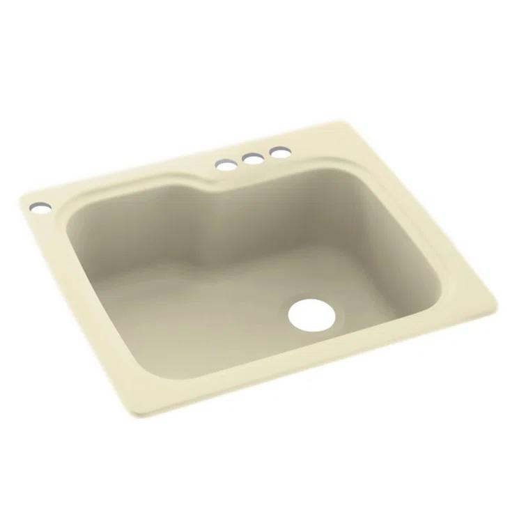 25'' L Single Bowl Solid Surface Kitchen Sink