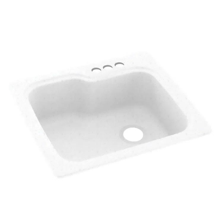 Swan 25'' L Single Bowl Solid Surface Kitchen Sink KS02522SB.010-3
