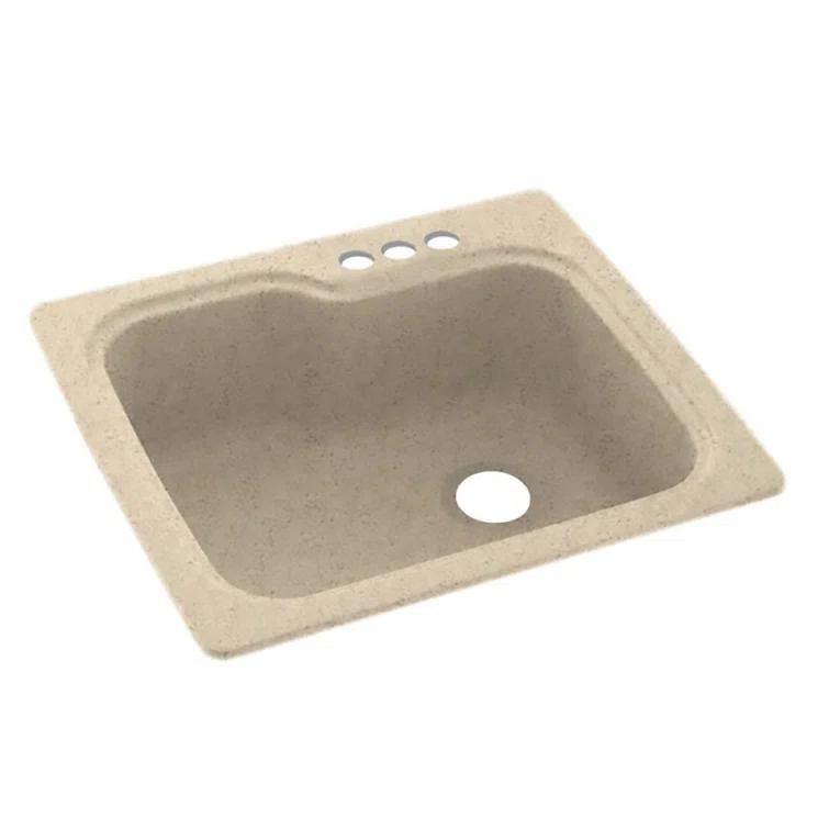 25'' L Single Bowl Solid Surface Kitchen Sink