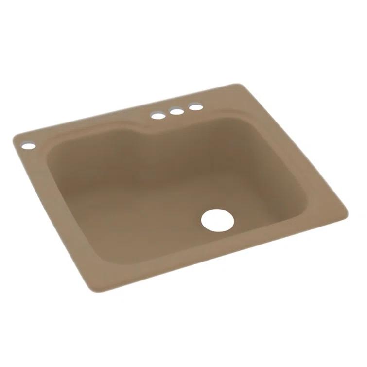 25'' L Single Bowl Solid Surface Kitchen Sink
