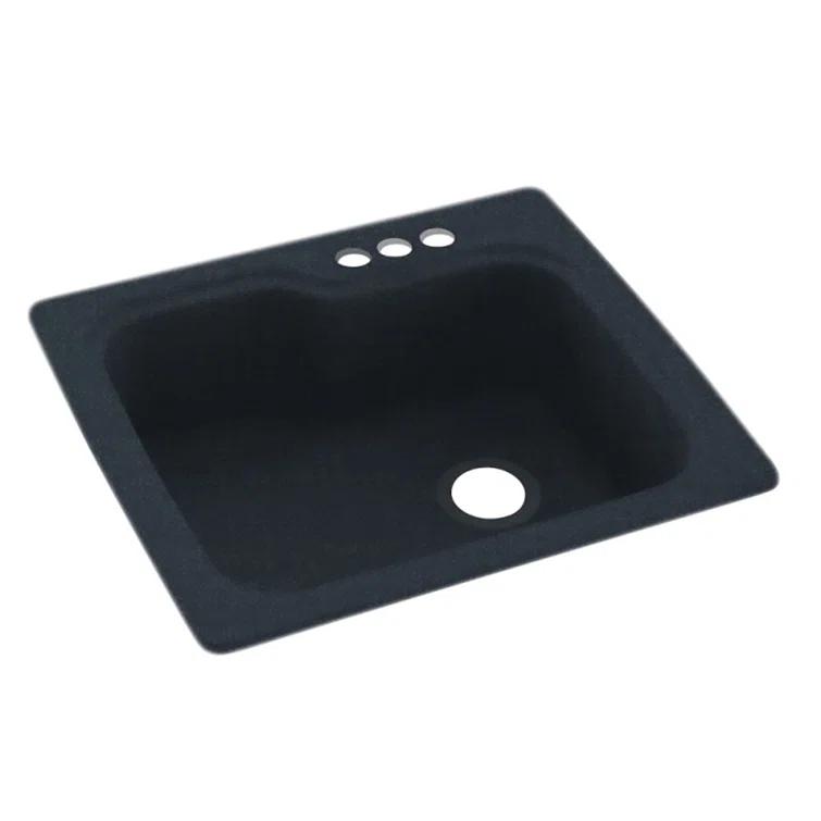 Swan 25'' L Single Bowl Solid Surface Kitchen Sink KS02522SB.010-3