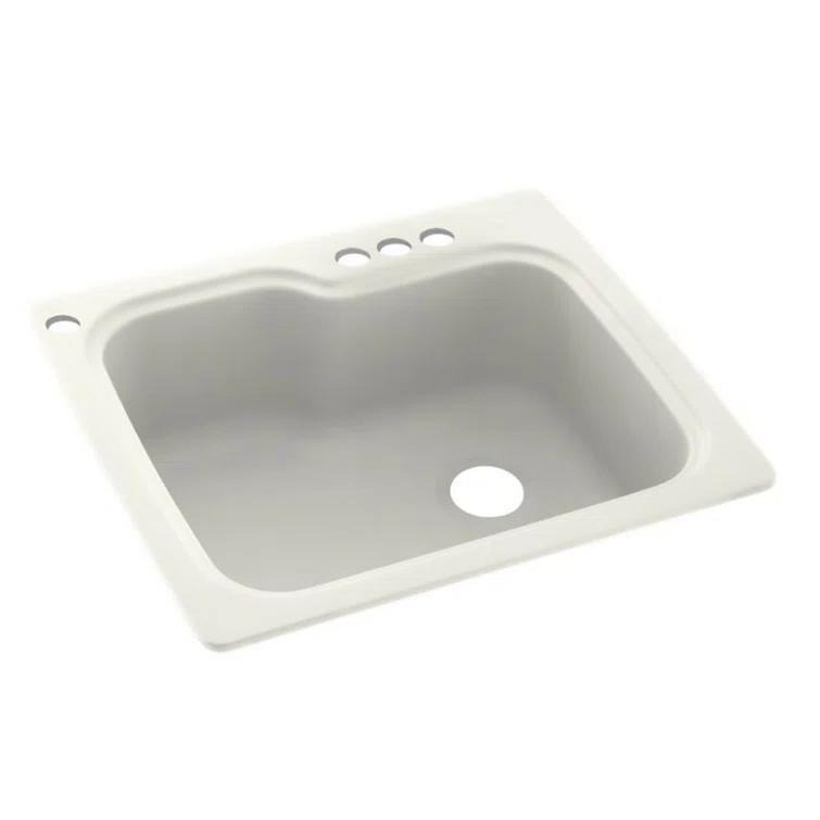 25'' L Single Bowl Solid Surface Kitchen Sink