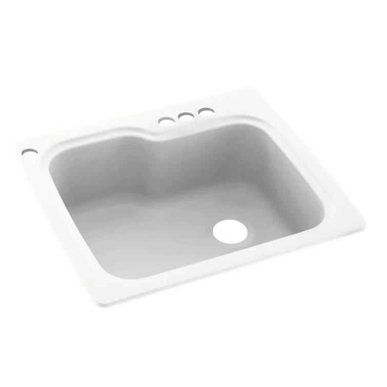 25'' L Single Bowl Solid Surface Kitchen Sink