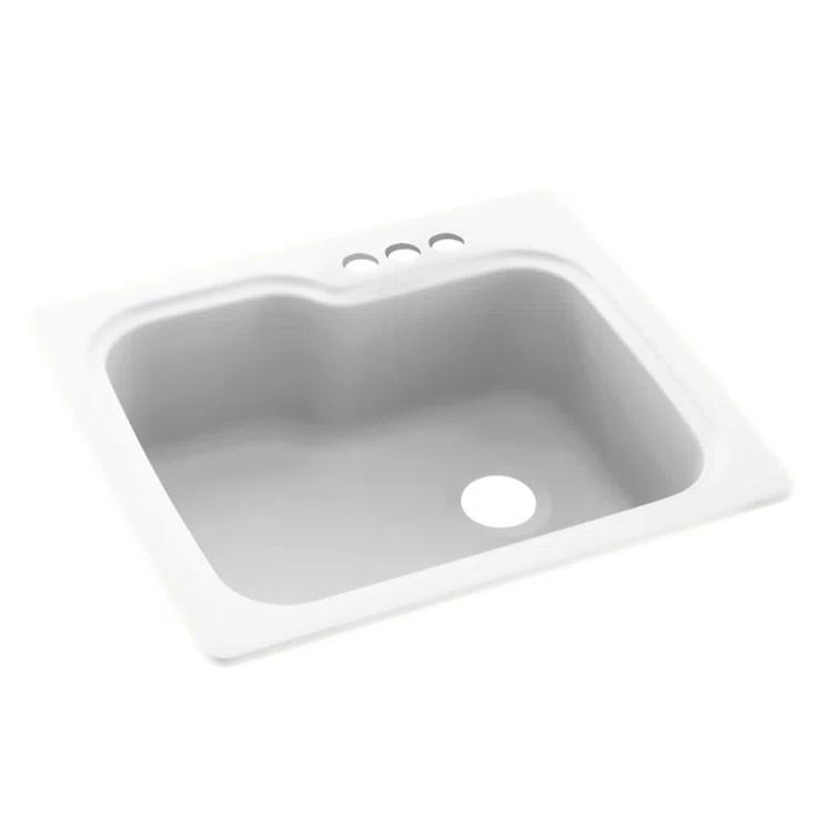 25'' L Single Bowl Solid Surface Kitchen Sink