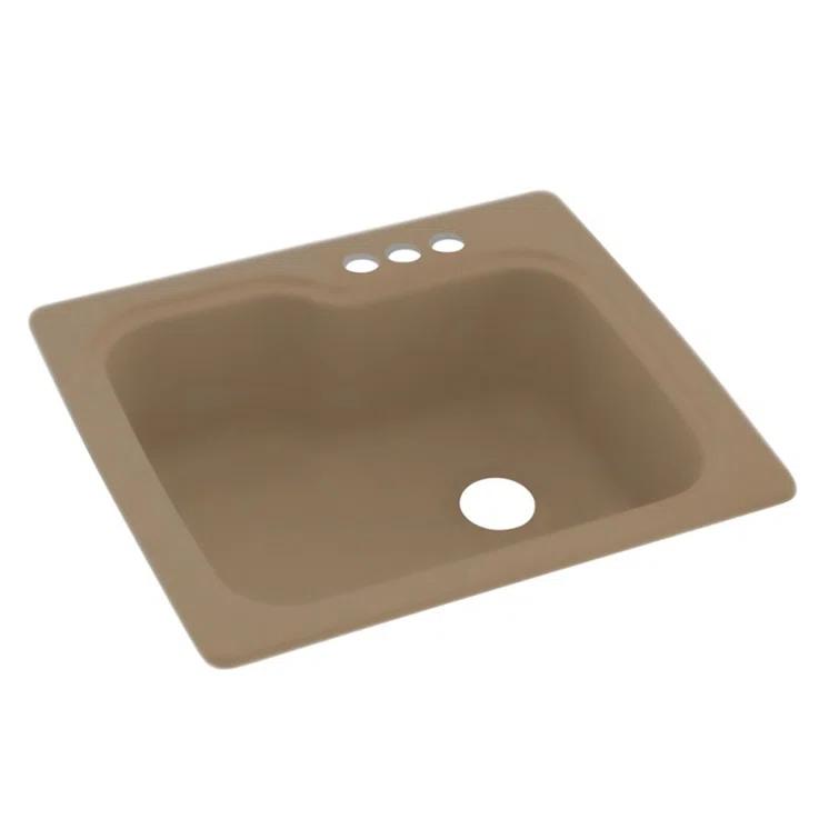 25'' L Single Bowl Solid Surface Kitchen Sink