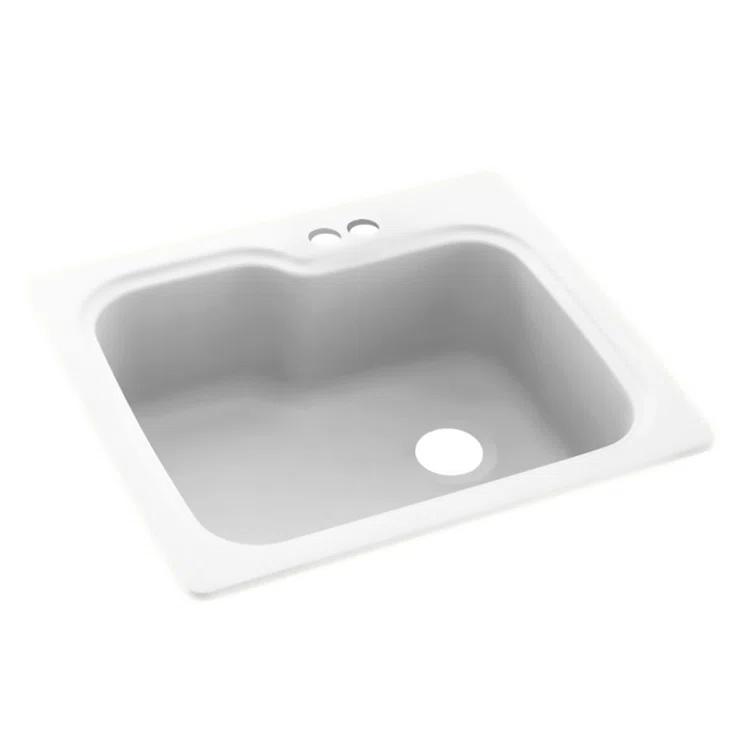 25'' L Single Bowl Solid Surface Kitchen Sink