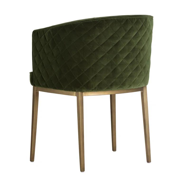 Rosdorf Park Melson 19'' H Tufted Upholstered Metal Armchair
