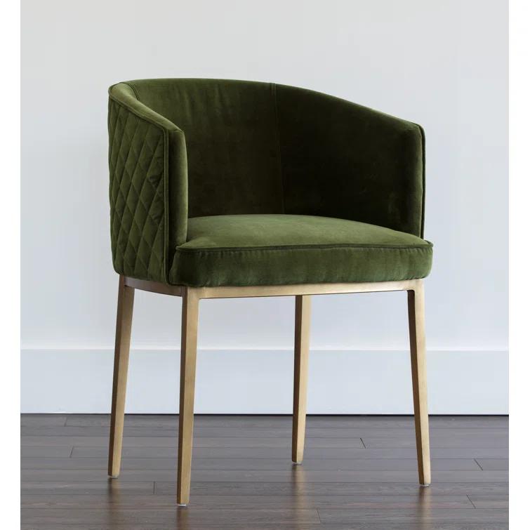 Rosdorf Park Melson 19'' H Tufted Upholstered Metal Armchair