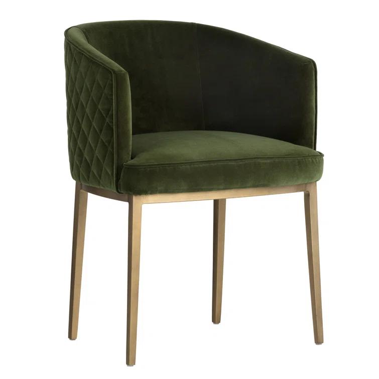 Rosdorf Park Melson 19'' H Tufted Upholstered Metal Armchair