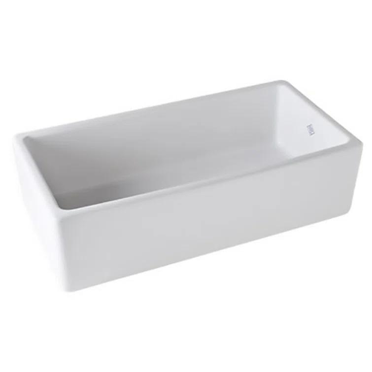 Lancaster 36" Single Bowl Farmhouse Apron Front Fireclay Kitchen Sink
