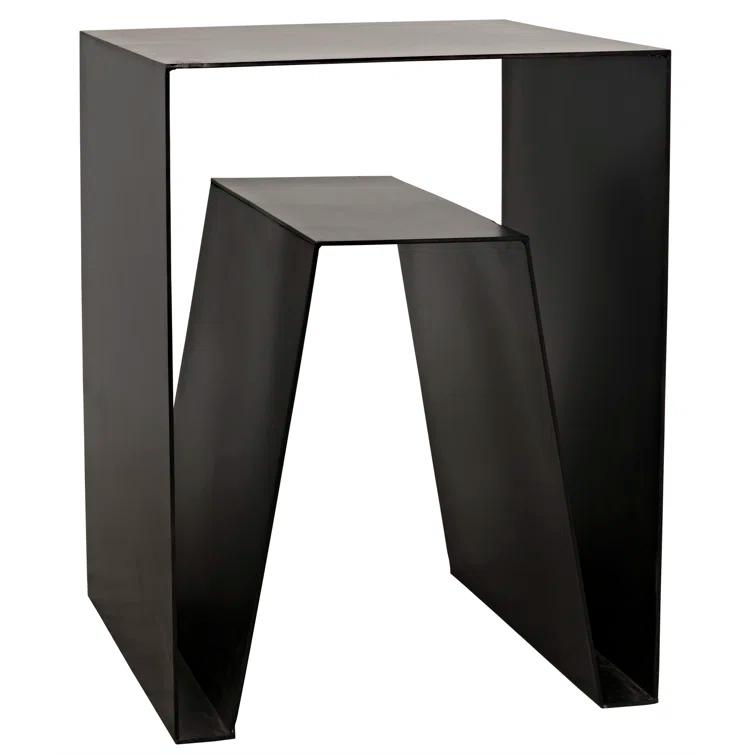 Quintin Black Metal Rectangular Side Table
