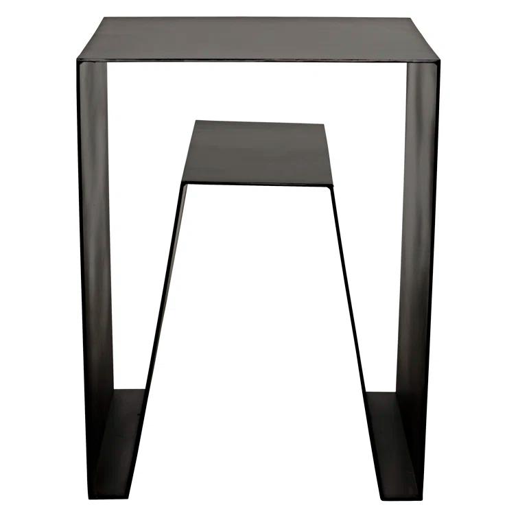 Quintin Black Metal Rectangular Side Table