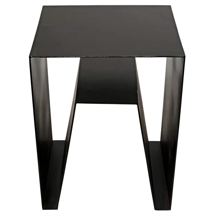 Quintin Black Metal Rectangular Side Table