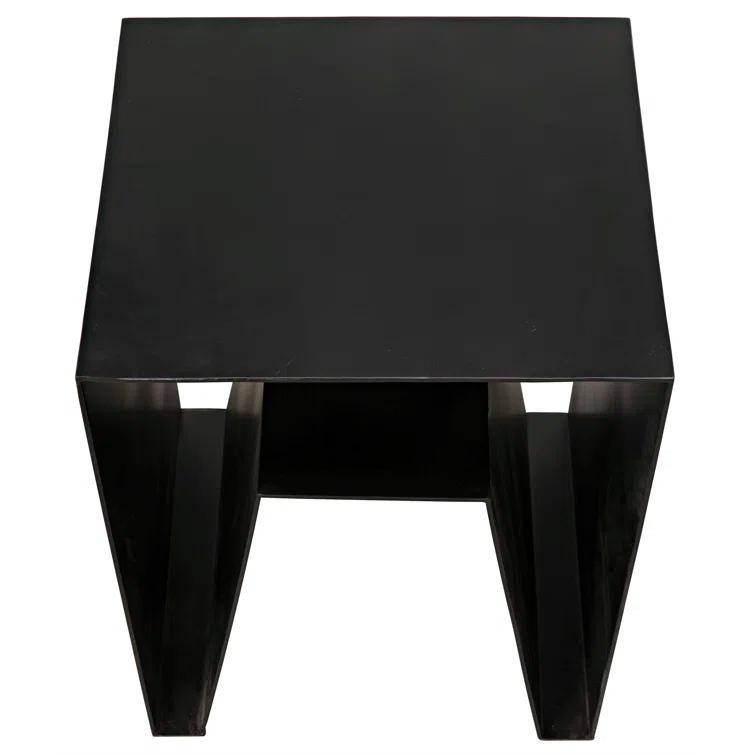Quintin Black Metal Rectangular Side Table