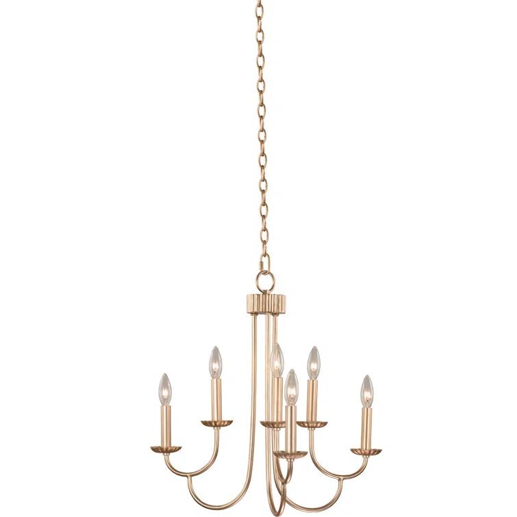 Kiera 6 - Light Steel Dimmable Classic / Traditional Chandelier