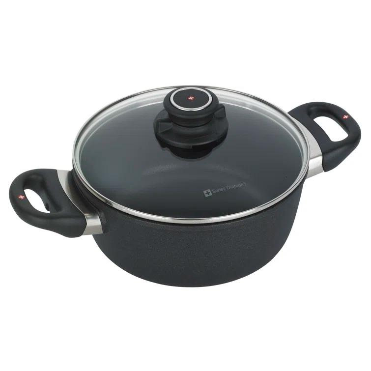Swiss Diamond Swiss Diamond 2.3 Qt. Aluminum Round Induction Casserole with Lid