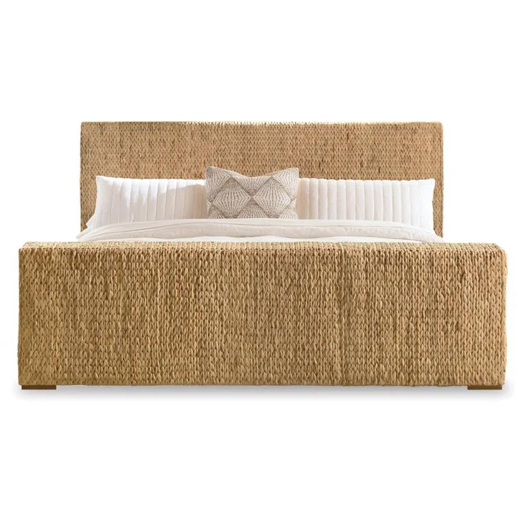 King Size Plinth Mesa Water Hyacinth Bed with Headboard