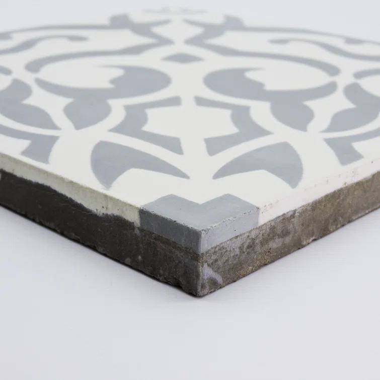 Moroccan Mosaic Atlas Handmade 8" x 8" Cement Field Tile | Perigold