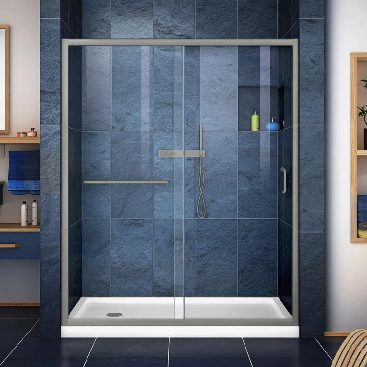 Infinity-Z 60" W x 74.75" H Framed Sliding Shower Kit